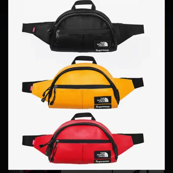 [BUNJANG] Supreme x The North Face Collaboration Leather Lumber Pack Bag Yellow (New) / 슈프림 x 노스페이스 콜라보 레더 럼버팩 가방 옐로우(새제품)