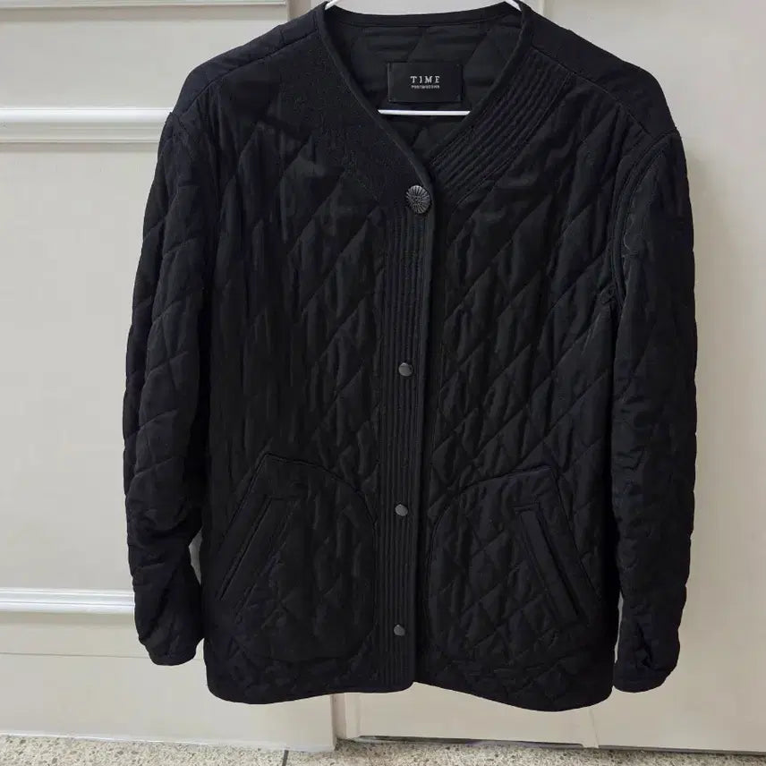 [BUNJANG] TIME Black Quilted Jacket / TIME 타임 블랙 퀼팅 자켓