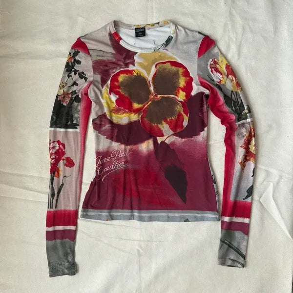[BUNJANG] Jean Paul Gaultier 90s Floral Printed Long Sleeve Top / 장폴고티에 팜므 90s 플로럴 프린티드 탑