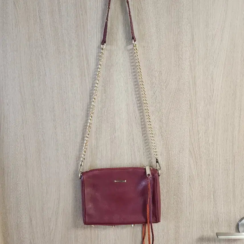 [BUNJANG] Rebecca Minkoff Burgundy Leather Crossbody Bag / 레베카밍코프 버건디 레더 크로스백