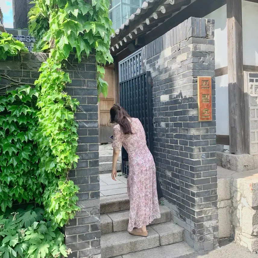 [BUNJANG] Até Vanessa Bruno Chiffon Floral Print Maxi Dress / 아떼바네사브루노 쉬폰 원피스