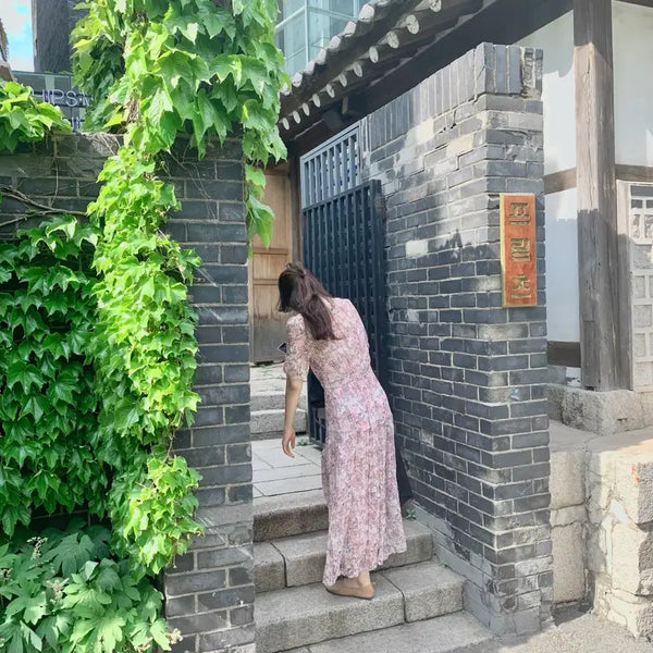 [BUNJANG] Até Vanessa Bruno Chiffon Floral Print Maxi Dress / 아떼바네사브루노 쉬폰 원피스