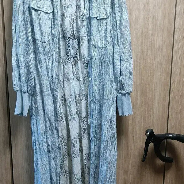 [BUNJANG] The Store Lace Long Shirt See-through Dress Blue / THE STORE 레이스 롱 셔츠 시스루원피스 블루