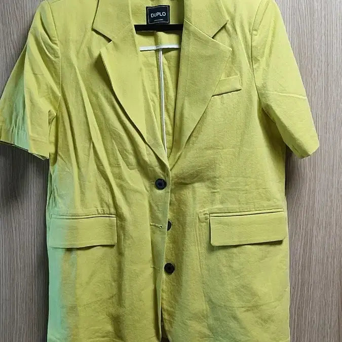 [BUNJANG] DUPLO Linen Short Sleeve Jacket Yellow / 최종가격내림)DUPLO 듀플로 린넨 반팔 자켓 옐로우