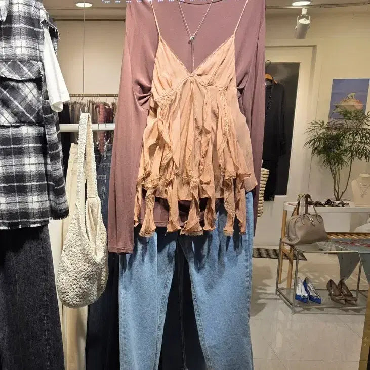 [BUNJANG] Zara Frill Chiffon Camisole Bustier / (새상품) 자라 프릴 쉬폰 끈나시 뷔스티에