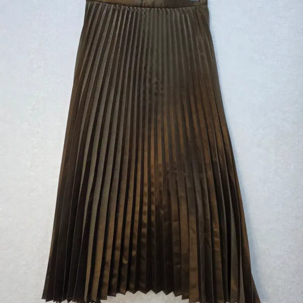 [BUNJANG] Apostrophe Pleated Long Skirt Brown / 새)어퍼스트로피 플리츠 롱 스커트 브라운 apostrophe