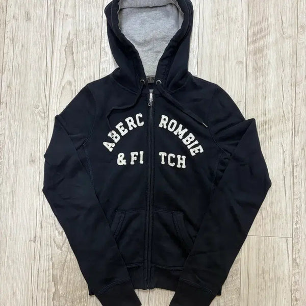 [BUNJANG] Abercrombie & Fitch Navy Fitted Zip-Up Hoodie XS / 아베크롬비 딱붙핏 후드집업 네이비 xs