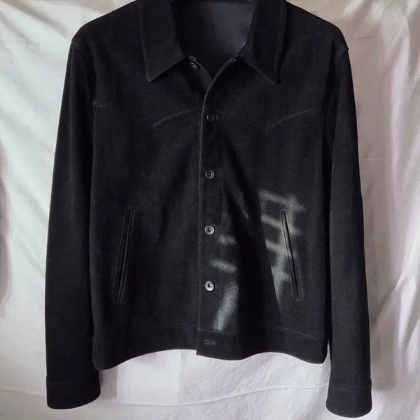 [BUNJANG] Seasun Calf Suede Black Jacket / 시선 seasun 카프 스웨이드 블랙 자켓 2 100~105
