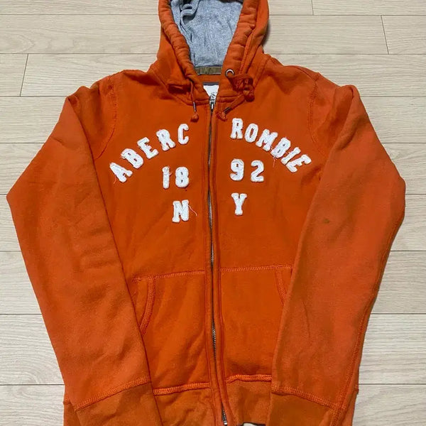 [BUNJANG] Abercrombie Fitted Hoodie Orange M / 아베크롬비 딱붙핏 후드집업 오렌지 m