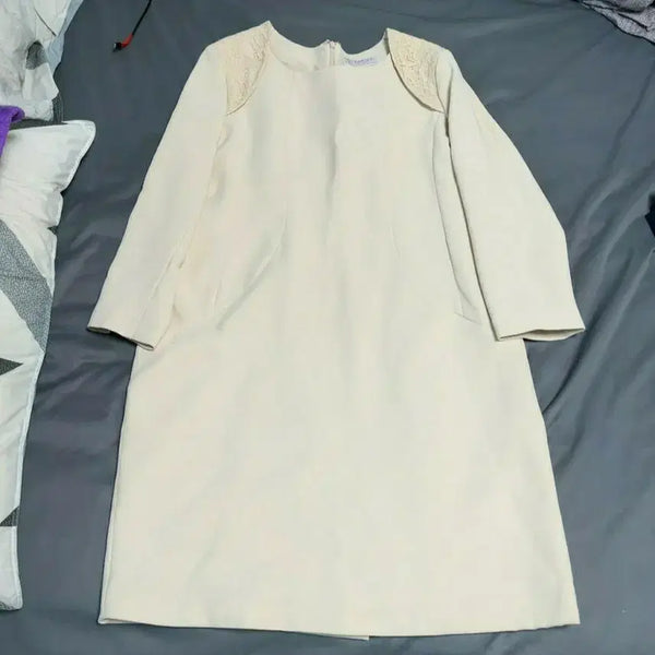 [BUNJANG] YESSICA Beige Lace Dress Size 77 / YESSICA 베이지 레이스 원피스 77사이즈