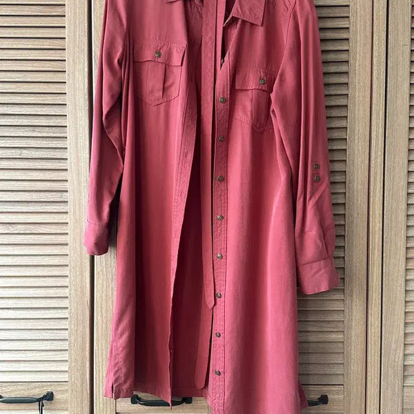 [BUNJANG] Banana Republic Brick Color Lyocell Shirt Dress / 바나나리퍼블릭 셔츠원피스