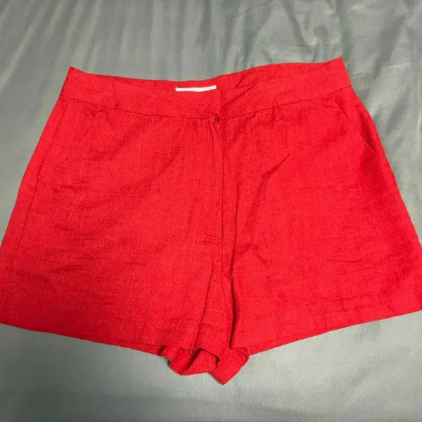 [BUNJANG] Aro Red Linen Blend Shorts M / Aro 레드 린넨 모직 반바지 M 팬츠