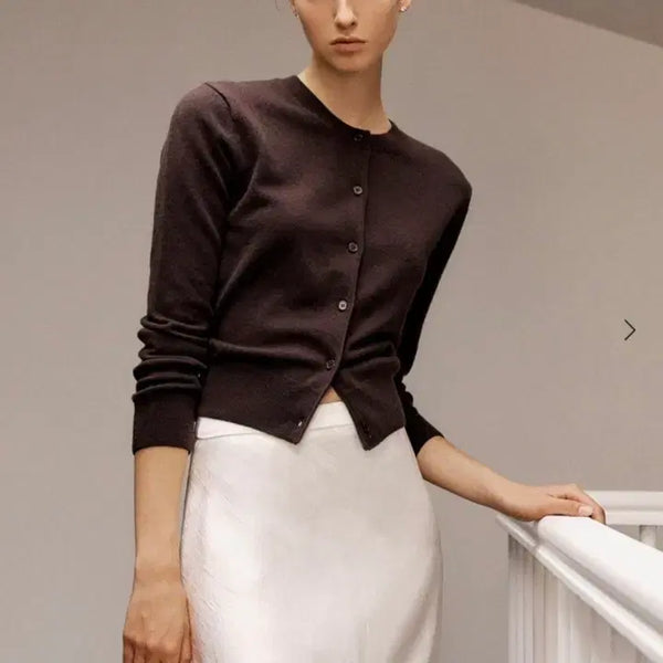 [BUNJANG] Sie Sie May Wool Round Cardigan Ebony Brown S / (새상품)시에sie 메이 울 라운드 가디건 에보니브라운s