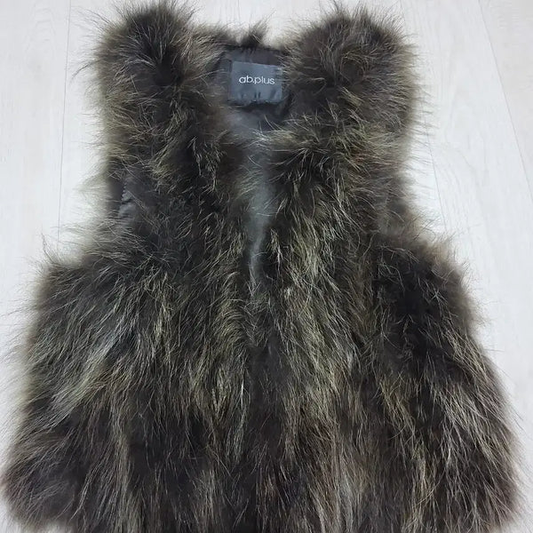 [BUNJANG] ab.plus Raccoon Fur Vest / ab.plus 여성 퍼 베스트 조끼