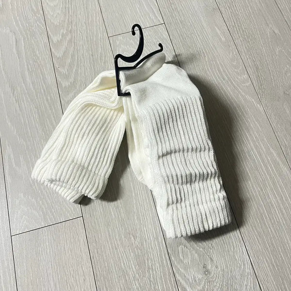 [BUNJANG] Uniqlo Slouch Socks 2 Pairs Ribbed Leg Warmers White New / 유니클로 슬라우치 삭스 2켤레 골지 레그 워머 흰색양말 새상품