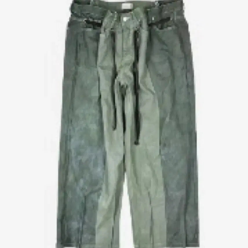 [BUNJANG] Resurrection13 Super Wide Cotton Pants Green OS / [OS] 레저렉션13 슈퍼 와이드 코튼 팬츠 그린