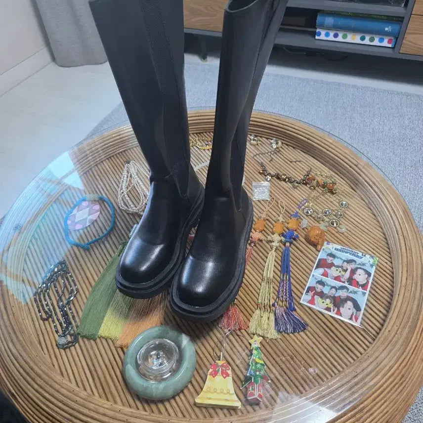[BUNJANG] Platform Long Boots - Black, Size 235 (37) / 거의 새상품 롱부츠 플랫폼 블랙 235 (37) 싸게 판매