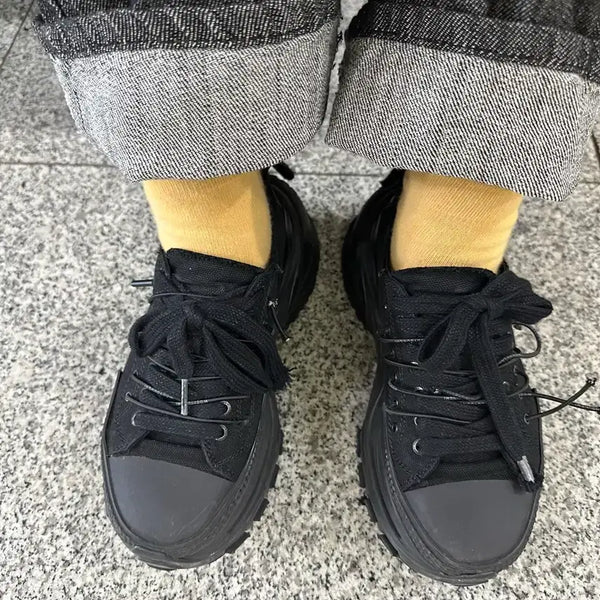 [BUNJANG] Wooyoungmi Black Leather Low-top Sneakers / 우영미 블랙 로우 스니커즈 240
