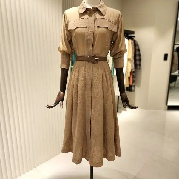[BUNJANG] The Handsome Objet Archive See-through Color Block Dress / 한섬 오브제 아카이브 시스루배색  드레스