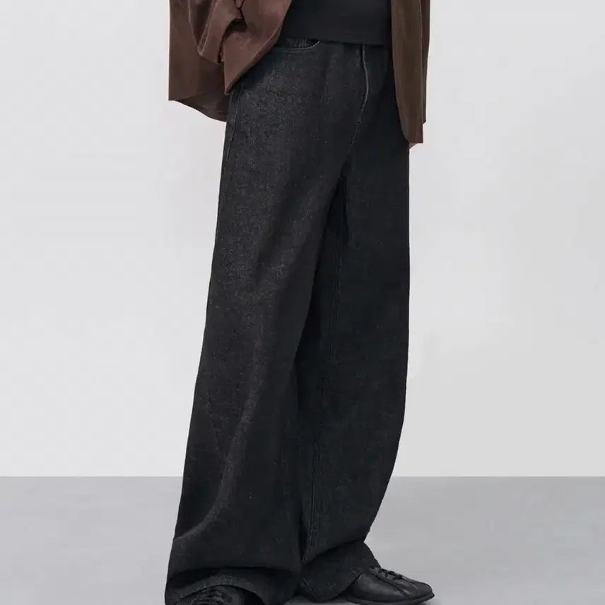 [BUNJANG] X Container Wide Flare Low Denim Pants Raw Black / [L] 엑스컨테이너 와이드 플레어 로우 데님 팬츠 RAW BLACK
