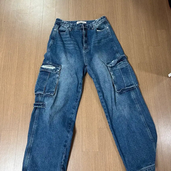 [BUNJANG] Ordinary Holiday Denim Cargo Pants / 오디너리홀리데이 데님 카고 바지