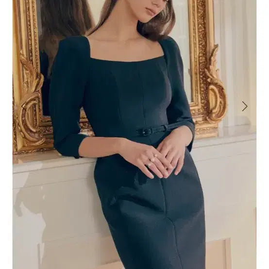[BUNJANG] Bride And You Odette Square Neck Three-Quarter Sleeve Dress / 브라이드앤유 ODETTE Square neck Three-quarter