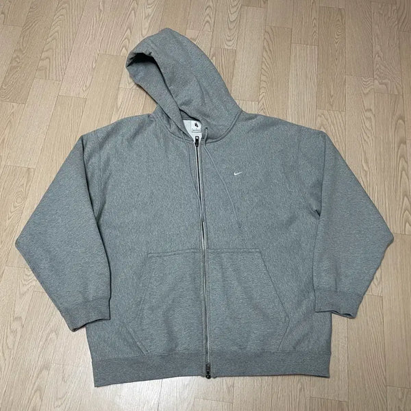 [BUNJANG] Nike Solo Swoosh Full Zip Fleece Hoodie Dark Heather Grey XL / 해외판 나이키 솔로 스우시 후드집업 다크 헤더 그레이 XL(아시아XXL)