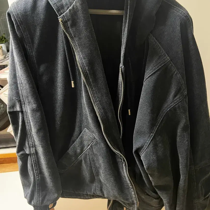 [BUNJANG] Solid Homme Blue Denim Hooded Zip-Up Jacket / 솔리드옴므 후드집업