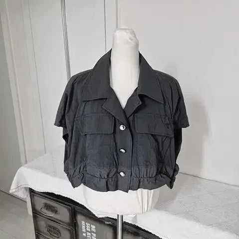[BUNJANG] System 2024 Cropped Jacket Grey Polyester Size M-L / 새상품)24년 시스템 크롭자켓 66-77