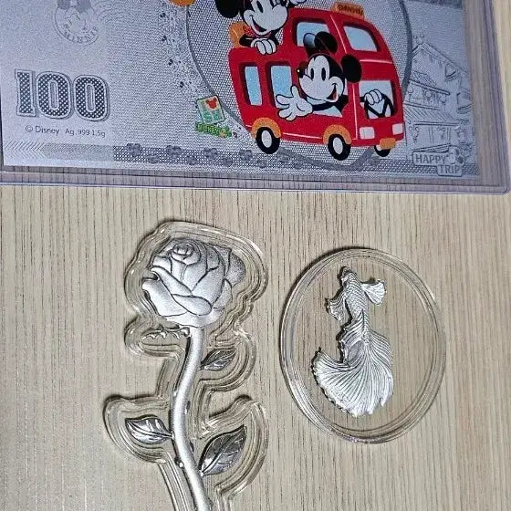 [BUNJANG] Disney Shanghai Silver Banknote & Coin 2-Piece Set / 디즈니 상하이 은지폐, 은화 2종 세트