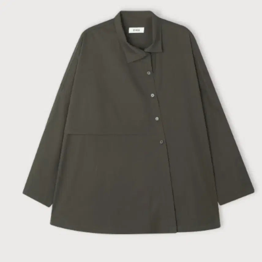 [BUNJANG] Ethos Button Flare Shirt Ash Brown / 에토스 버튼 플레어 셔츠 애쉬브라운 button flare shirt