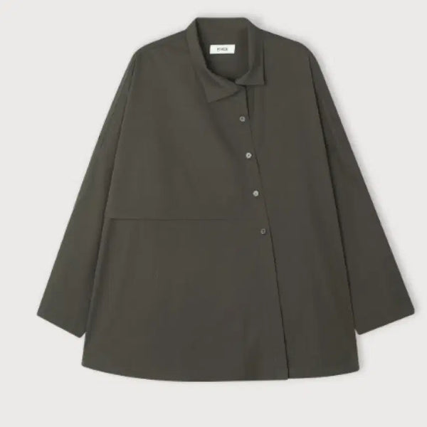 [BUNJANG] Ethos Button Flare Shirt Ash Brown / 에토스 버튼 플레어 셔츠 애쉬브라운 button flare shirt