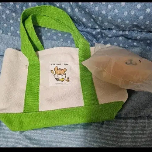 [BUNJANG] Sanrio Pompompurin Tote Bag & Keyring Set / 올리브영 산리오 폼폼푸린 토트백 키링
