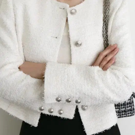[BUNJANG] Sie Twee Textured Tweed Jacket Cream Mix Size S / 새상품)시에sie 리네 텍스쳐드 트위드 재킷 크림믹스 (1) S사이즈