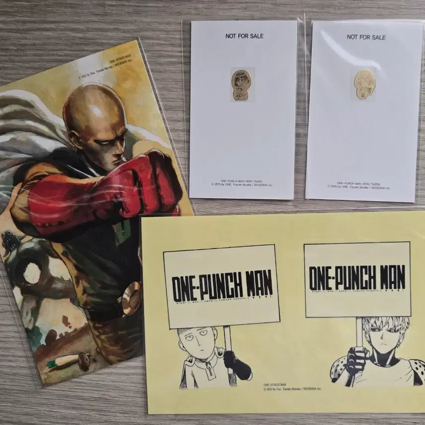 [BUNJANG] One-Punch Man Limited Edition EMF Blocking Sticker, Postcard Set / 원펀맨 초판한정 전자파차단 스티커, 엽서 등