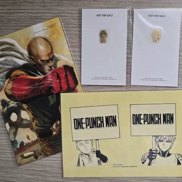 [BUNJANG] One-Punch Man Limited Edition EMF Blocking Sticker, Postcard Set / 원펀맨 초판한정 전자파차단 스티커, 엽서 등