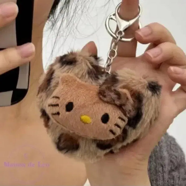 [BUNJANG] Tanning Kitty Leopard Heart Keyring / 태닝키티 레오파드 하트 키링