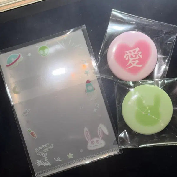 [BUNJANG] ENHYPEN Harua Birthday Cafe Goods Pin Button & File Set / 앤팀 하루아 생카 럭드 굿즈