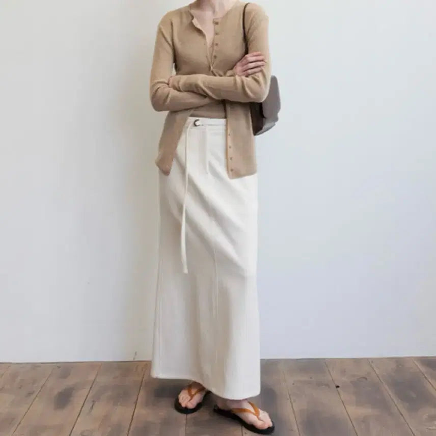 [BUNJANG] LE917 Tessa Belted Skirt Cotton ECRU Size 38 / (새상품) 르917 테사 벨트 스커트