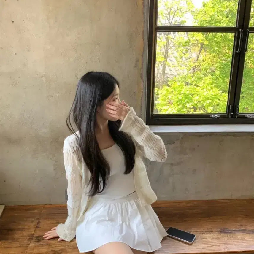 [BUNJANG] Alpaca Kid Mohair Crochet Cardigan / 크로쉐 가디건