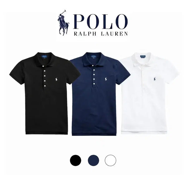 [BUNJANG] Polo Ralph Lauren Women's 5-Button Pique Cotton Short Sleeve Polo Shirt / 폴로 랄프로렌 여성 PK반팔 카라티[5버튼] 블랙/네이비/화이트