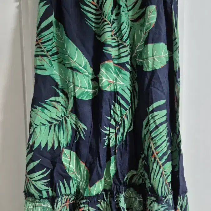 [BUNJANG] Culture Call Leaf Pattern All-Banding Long Skirt / 컬쳐콜 나뭇잎 패턴 올밴딩 롱스커트