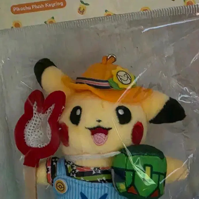 [BUNJANG] Olive Young Summer Vacation Pikachu Overalls Doll Keychain / 올리브영 여름방학 멜빵바지 피카츄 인형