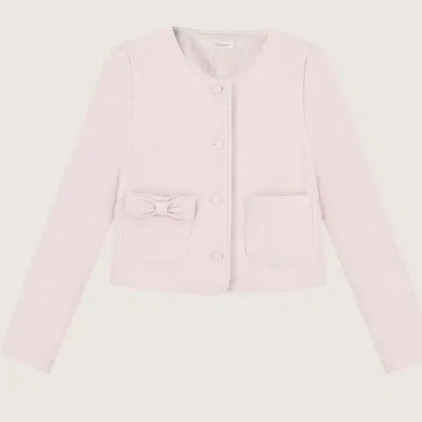 [BUNJANG] Galerie 'Candy' Pink Ribbon Tweed Jacket / 클리시어 캔디 핑크 리본 트위드 자켓