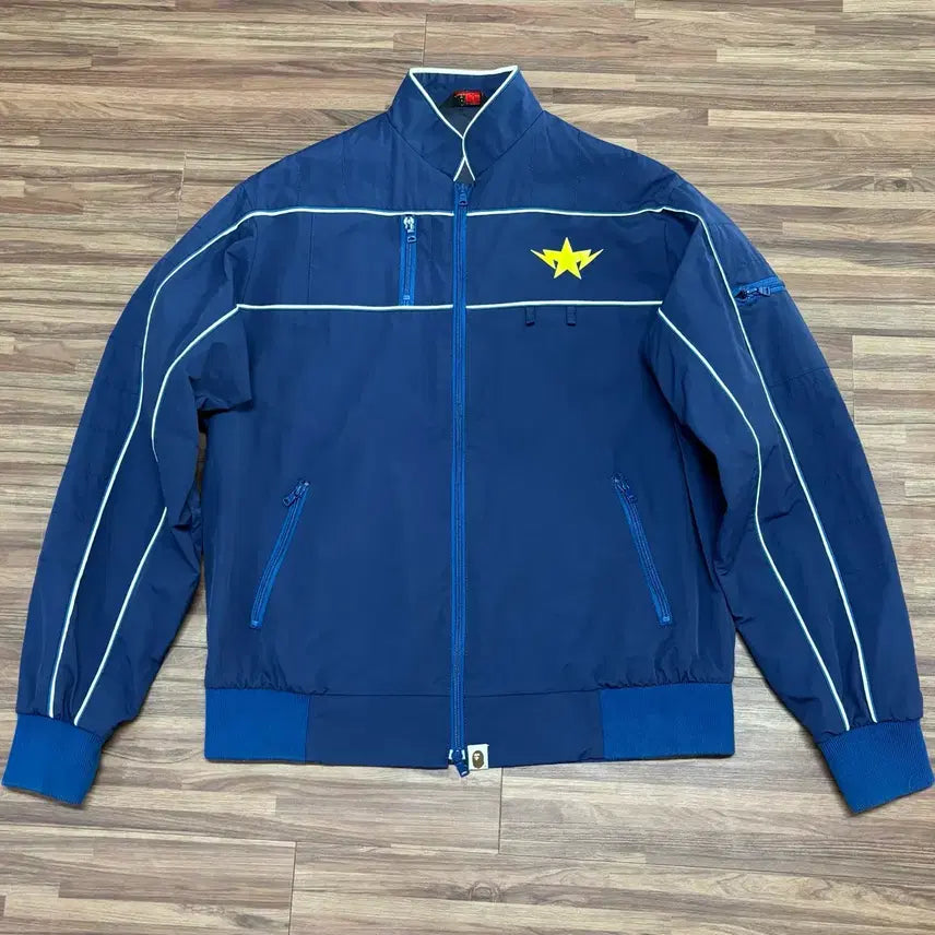 [BUNJANG] BAPE 90s-00s Star Racing Two-Way Nylon Zip-Up Jacket / 일제 90s 00s OG 베이프 스타 레이싱 투웨이 나일론 집업 자켓 l
