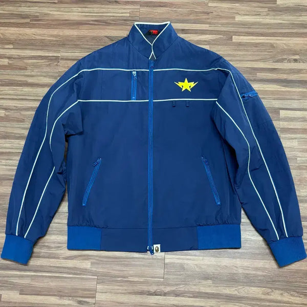 [BUNJANG] BAPE 90s-00s Star Racing Two-Way Nylon Zip-Up Jacket / 일제 90s 00s OG 베이프 스타 레이싱 투웨이 나일론 집업 자켓 l