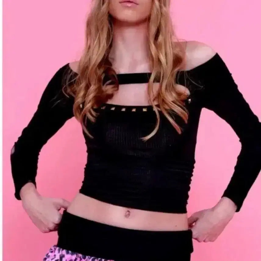 [BUNJANG] BABYMETALCLUB Studded Top Black / 베이비메탈클럽 스터드탑 블랙
