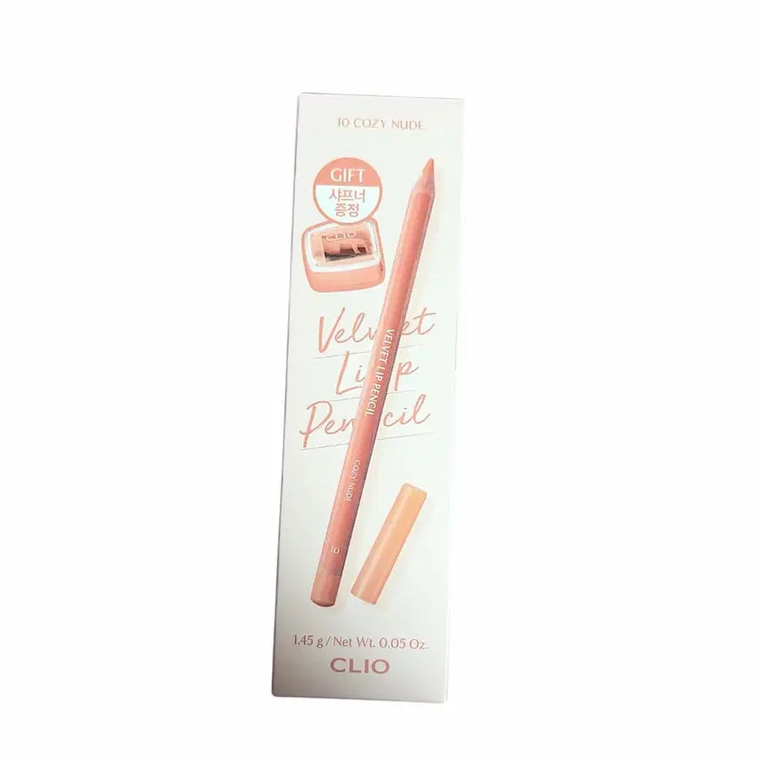 [BUNJANG] Clio Velvet Lip Pencil No. 10 Cozy Nude with Sharpener / 클리오 벨벳 립펜슬 10호 코지누드 + 샤프너
