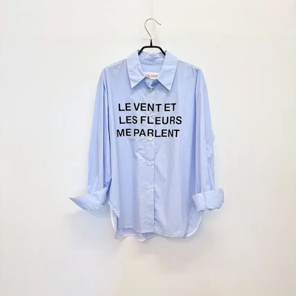 [BUNJANG] Double Standard Lettering Oversized Shirt / 더블스탠다드 레터링 오버핏 셔츠