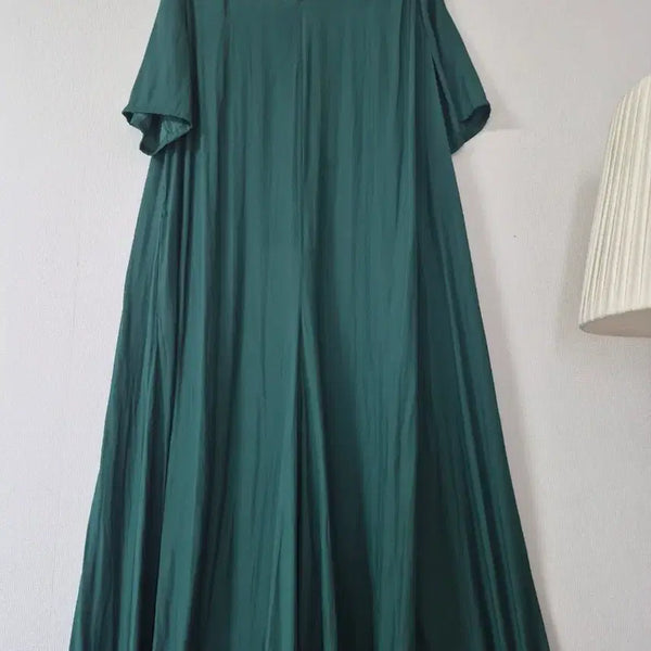 [BUNJANG] Benetton V-Neck Flare Jumpsuit Dress / [베네통] V넥 플레어 점프수트원피스